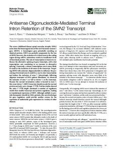 Antisense Oligonucleotide-Mediated Terminal Intron Retention of the