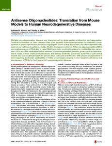 Antisense Oligonucleotides: Translation from Mouse ... - Cell Press