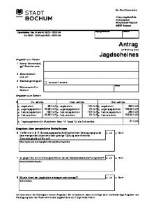 Antrag auf Jagdschein - Bochum