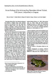 (Anura: Leiuperidae) in Uruguay - Herpetology Notes
