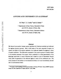 ANYONS AND DEFORMED LIE ALGEBRAS