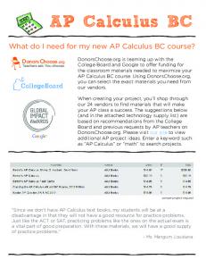 AP Calculus BC - The College Board