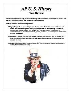 AP US History Test Review - mlynde