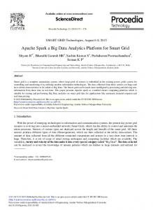 Apache Spark a Big Data Analytics Platform for Smart ... - ScienceDirect