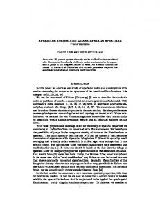 APERIODIC ORDER AND QUASICRYSTALS: SPECTRAL