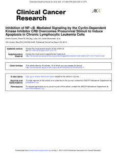 Apoptosis in Chronic Lymphocytic Leukemia Cells ...