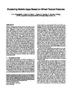 App Clustering - UCL Computer Science