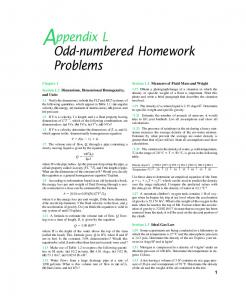 Appendix L Odd-numbered Homework Problems