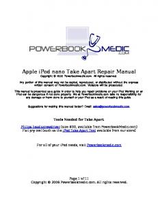 Apple iPod nano Take Apart Repair Manual - Powerbook Medic