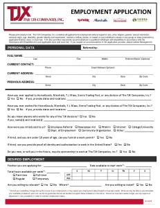 Application for Employment www.tjx.com