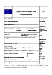 Application for Schengen Visa