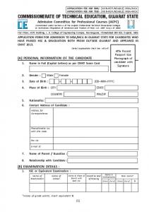 Application form - ACPC