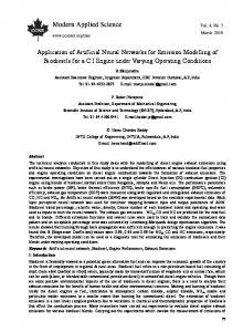 Application of Artificial Neural Networks for Emission Modelling of ...
