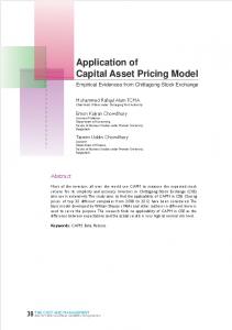 Application of Capital Asset Pricing Model - ICMAB