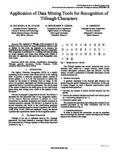 Application of Data Mining Tools for Recognition of Tifinagh Characters