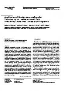 Application of Ductus venosus Doppler Velocimetry