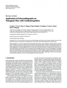 Application of Echocardiography on Transgenic Mice with ...