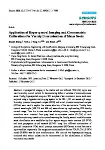 Application of Hyperspectral Imaging and Chemometric ... - MDPI