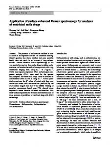 Application of surface enhanced Raman spectroscopy ... - Springer Link