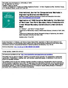 Application of TAGE Iterative Methods for the Solution of Nonlinear