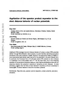 Application of the operator product expansion to the short distance