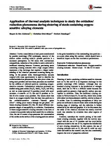 Application of thermal analysis techniques to study