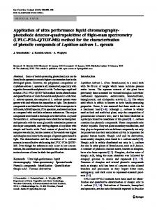 Application of ultra performance liquid chromatography-photodiode ...