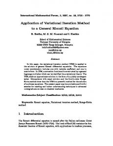 Application of Variational Iteration Method to a