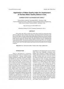 Application of Water Quality Index for Assessment of Surface Water ...