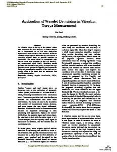 Application of Wavelet De-noising in Vibration