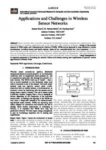 Applications and Challenges in Wireless Sensor ...