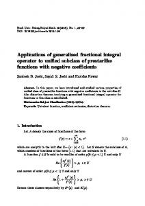 Applications of generalized fractional integral operator to unified ...