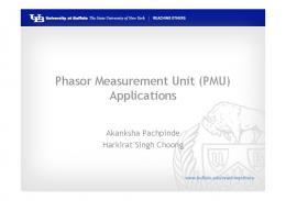 Applications of PMU