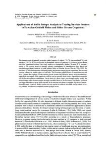 Applications of Stable Isotope Analysis to Tracing Nutrient Sources to ...