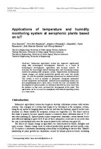 Applications of temperature and humidity