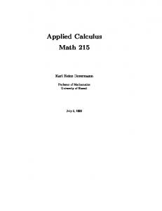 Applied Calculus Math 215