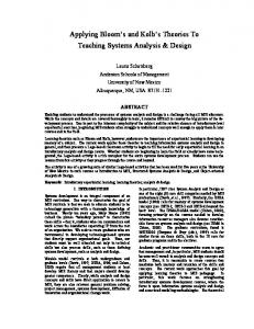 Applying Bloom & Kolb to SA&D - CiteSeerX