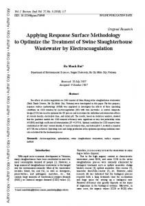 Applying Response Surface Methodology to Optimize ...