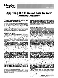 Applying the Ethics of Care to Your Nursing Practice