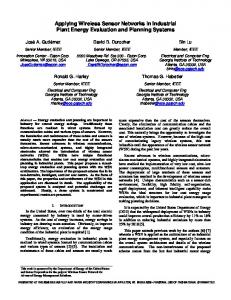 Applying Wireless Sensor Networks in Industrial Plant Energy ...