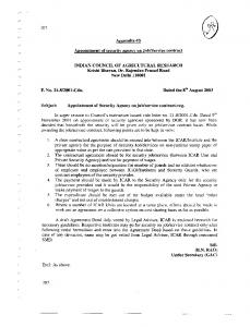 Appointment of security agency on job/service contract regarding