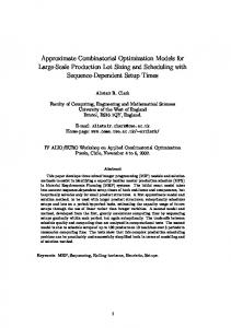 Approximate Combinatorial Optimization Models for