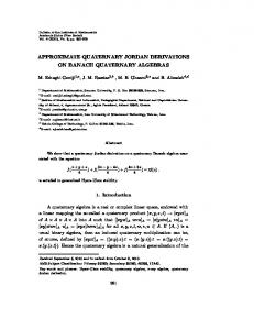 approximate quaternary jordan derivations on banach ... - Bulletin