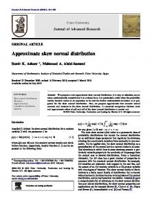 Approximate skew normal distribution