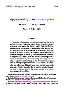 Approximately invariant subspaces