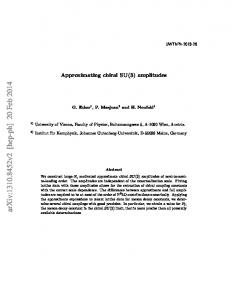 Approximating chiral SU (3) amplitudes