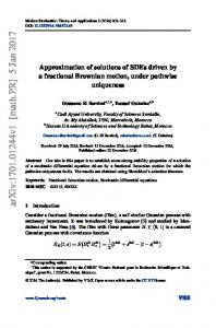 Approximation of solutions of SDEs driven by a fractional ... - arXiv
