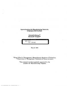 Approximations for Manufacturing Networks of Queues with Overtime ...