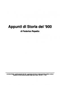 Appunti di Storia del 900