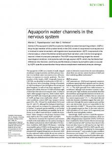 Aquaporin water channels in the nervous system